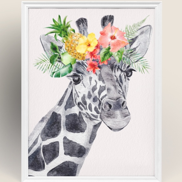 Cute Giraffe Watercolor Wall Art Print Poster Unframed - Picture 8 of 14